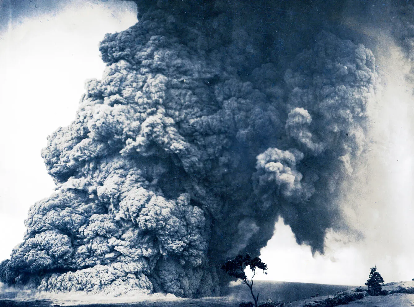 Ash column rising from Kilauea's Halemaumau crater during the 1924 eruption