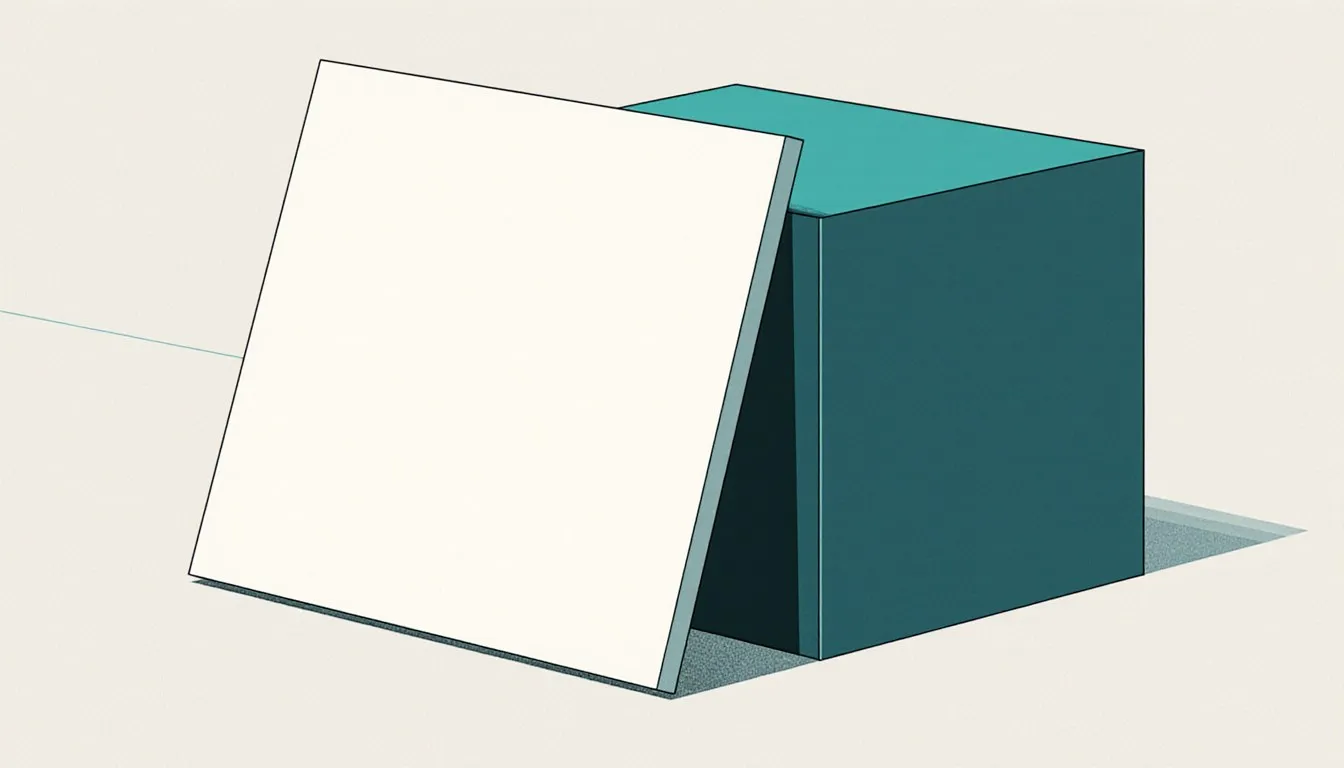 A flat square and a solid cube shown together, illustrating how exponents relate to area and volume