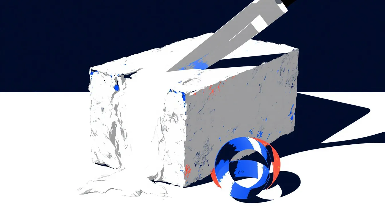 A knife slicing a soft, lustrous metal block to reveal its shiny surface, illustrating alkali metal properties