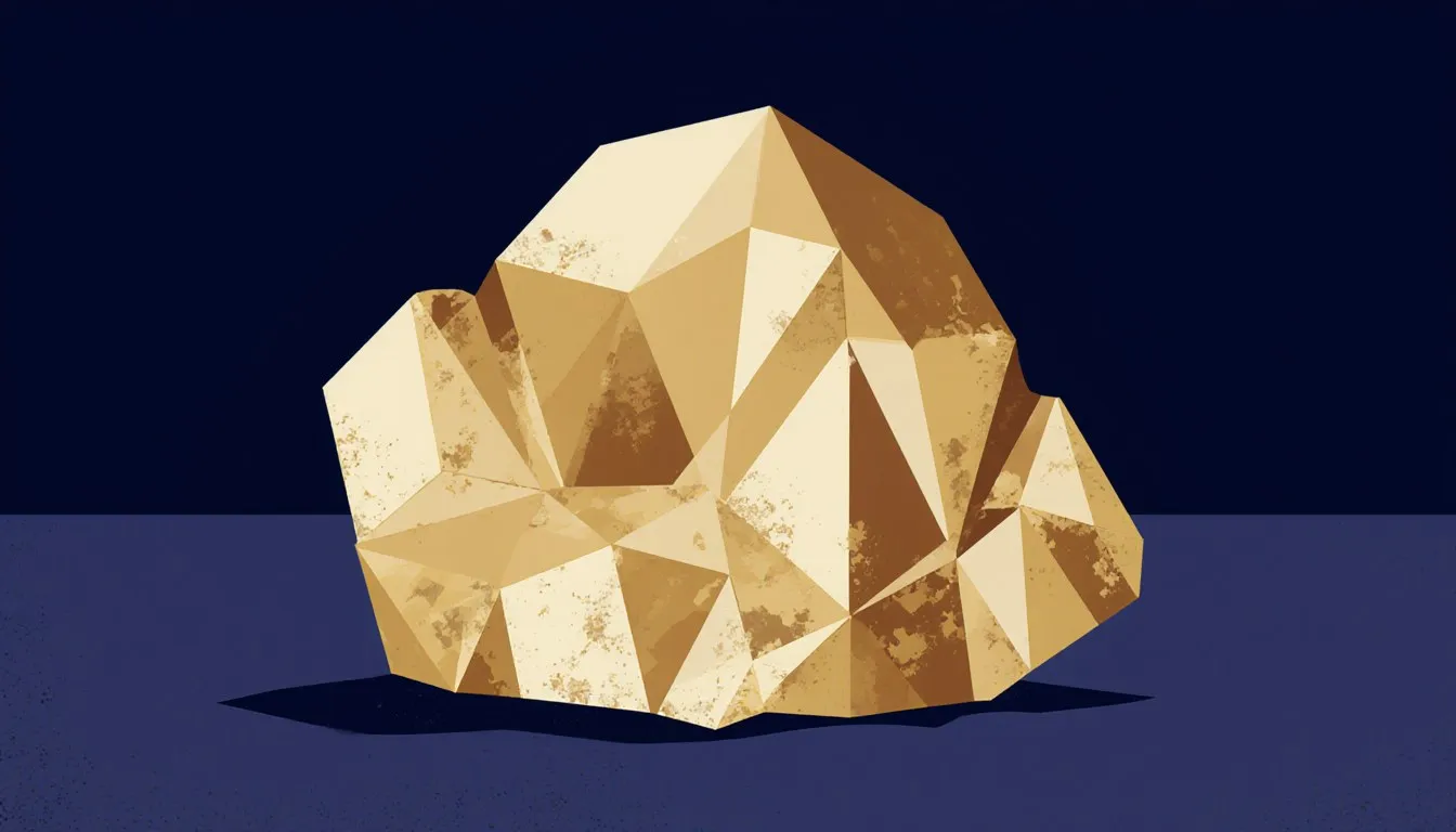 A faceted crystal of raw boron showing its angular rhombohedral structure