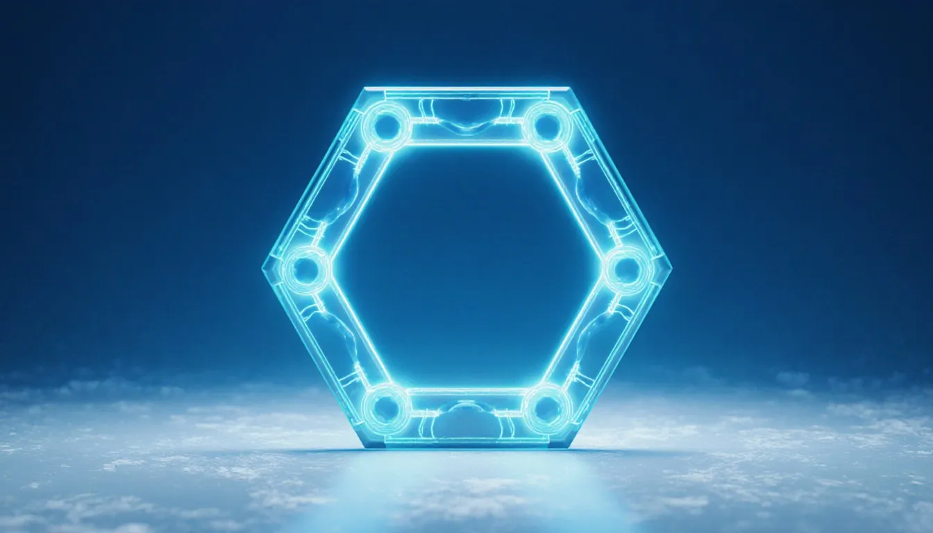 Graphic illustration of a benzene ring, a hexagon with alternating double bonds around a central circle