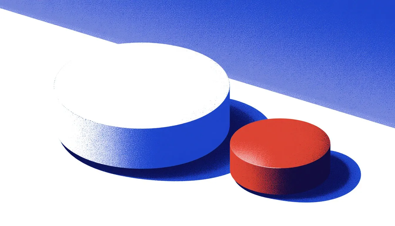 Two different calcium supplement tablets side by side, representing calcium carbonate and calcium citrate forms.