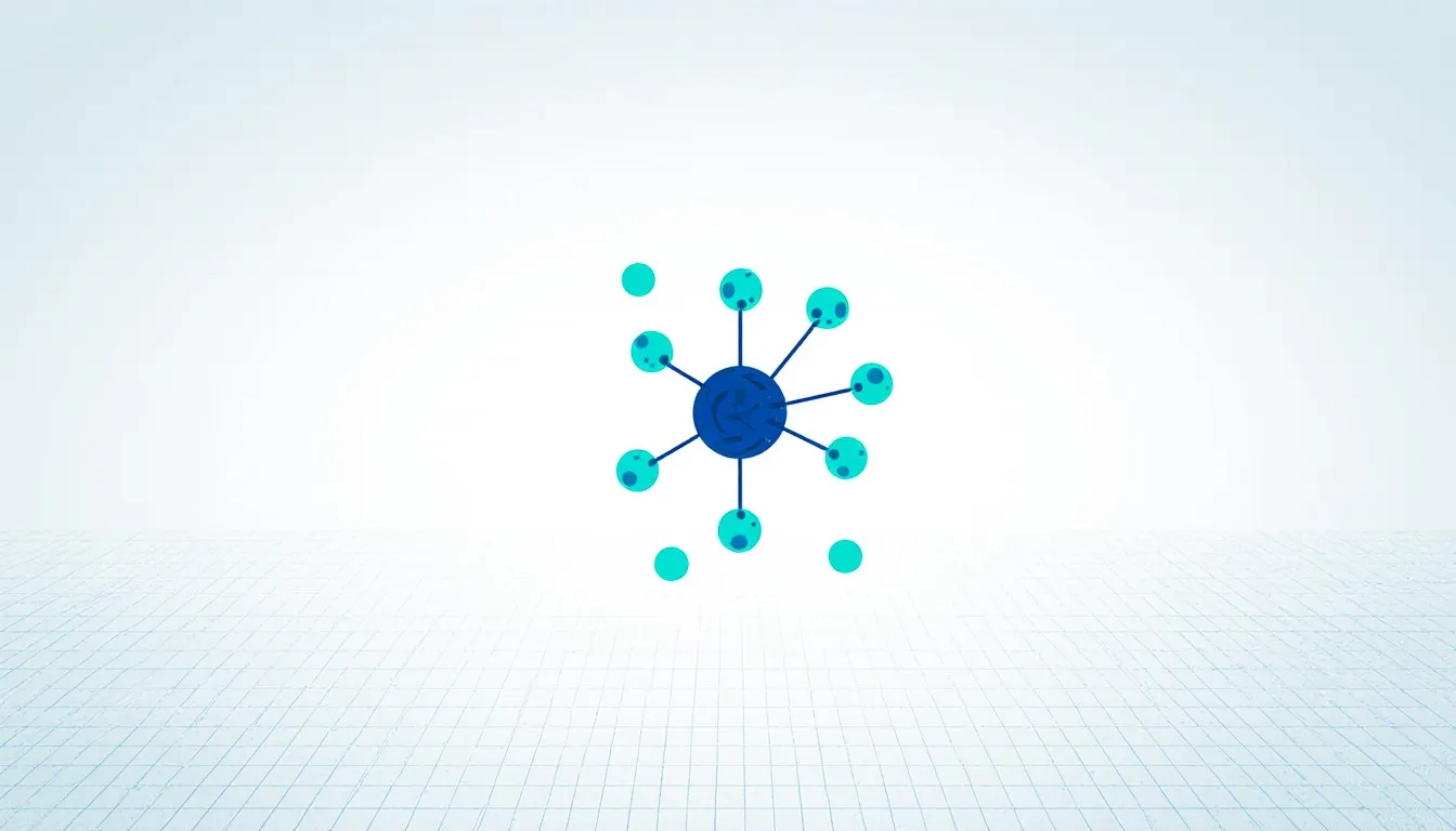 Illustration of a molecule's Lewis structure with bonding lines and lone electron pair dots around its atoms