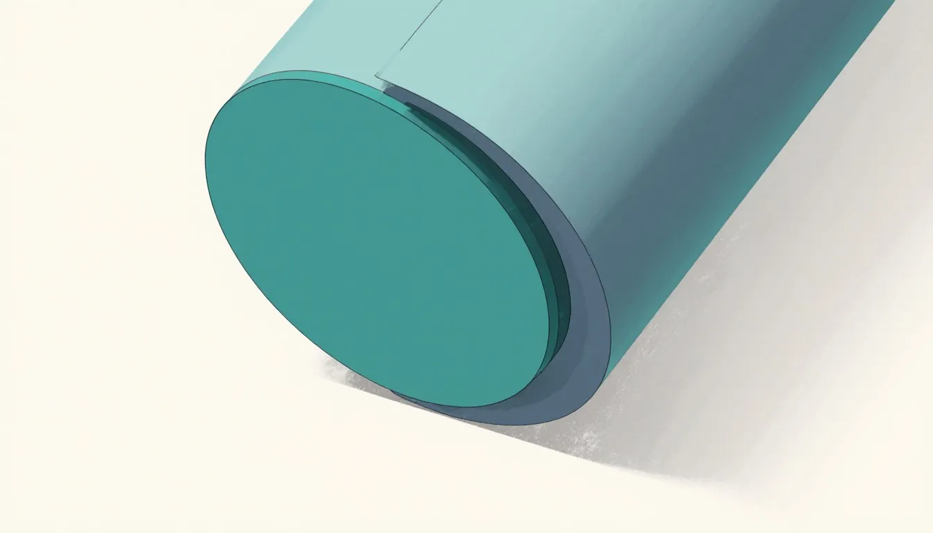 A solid cylinder sliced open to reveal its flat circular cross-sectional face