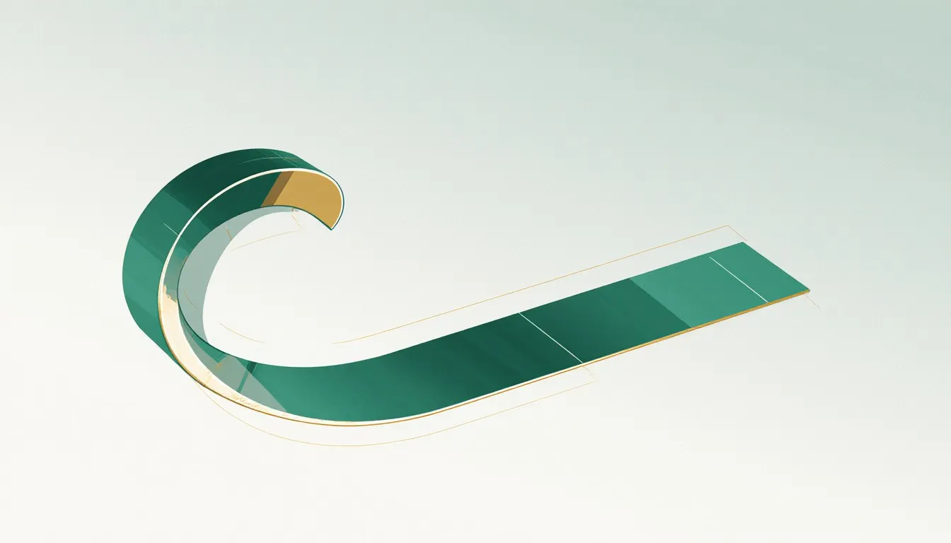 A thick metal bar bent into a permanent curve, illustrating plastic deformation of a solid material