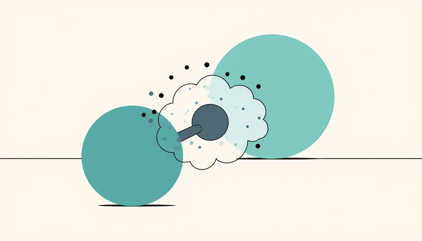 Two bonded atoms with an electron cloud pulled unevenly toward one, illustrating electronegativity
