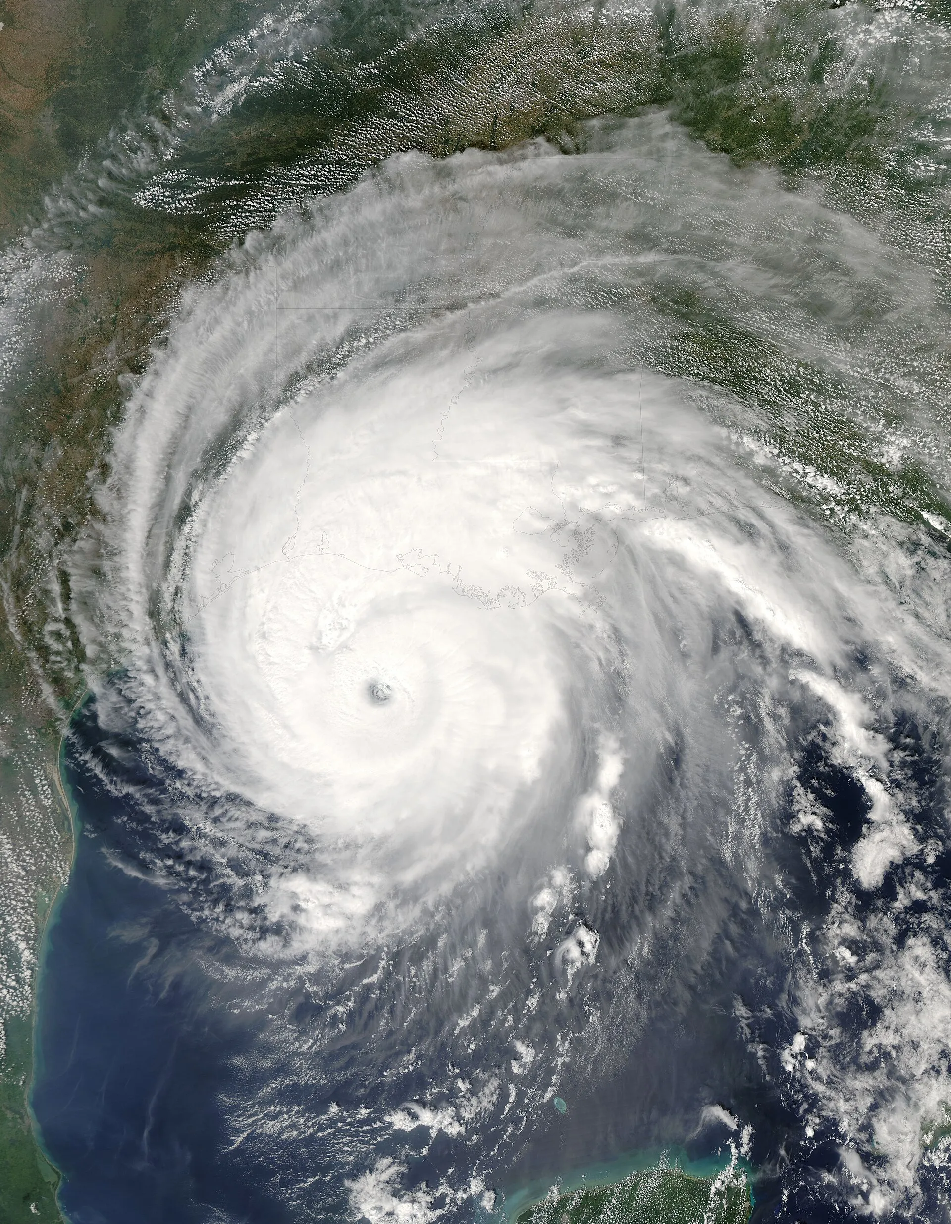 Satellite view of Hurricane Rita's broad spiral over the Gulf of Mexico