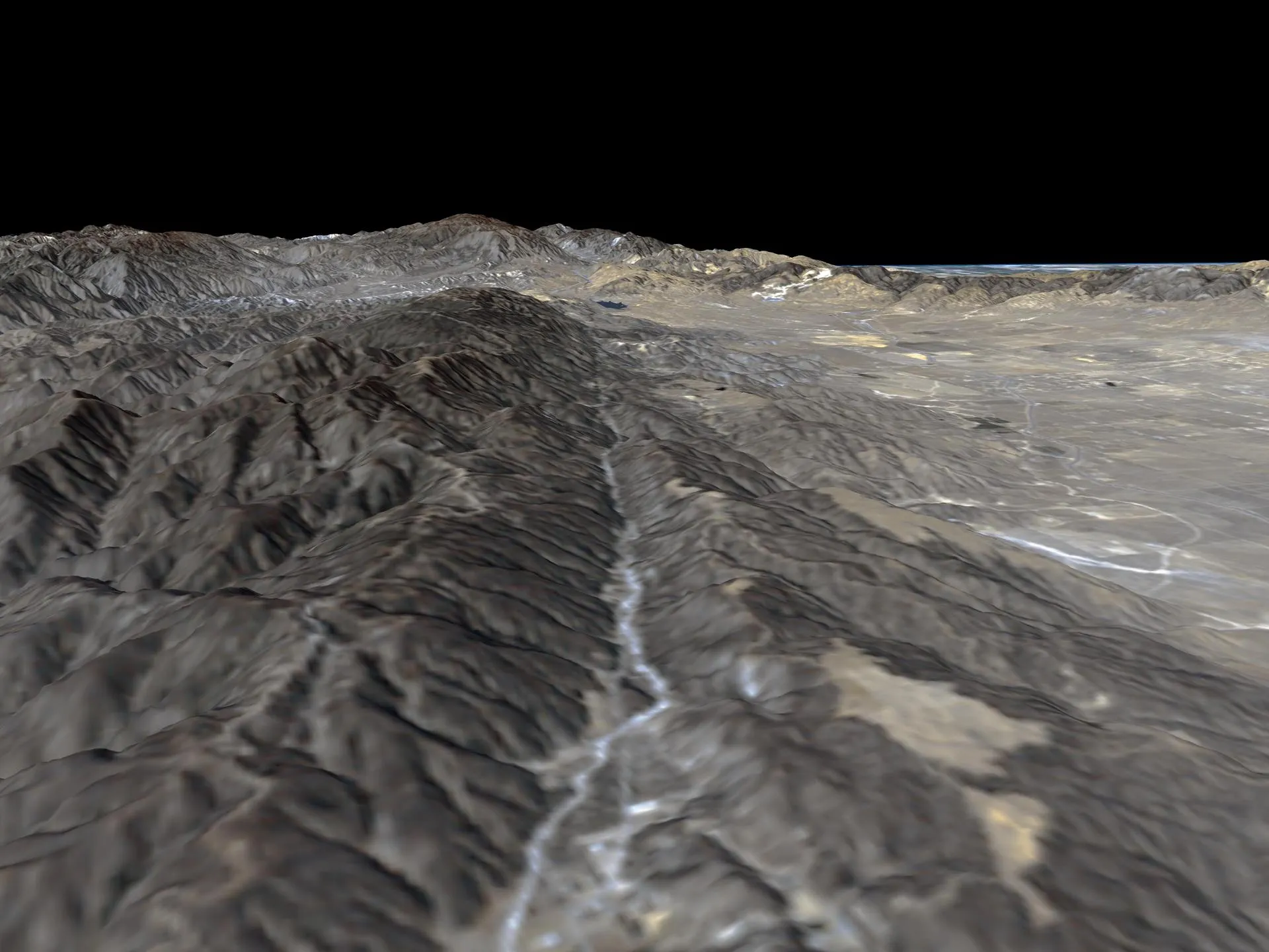 Aerial view of the San Andreas Fault cutting across the California landscape