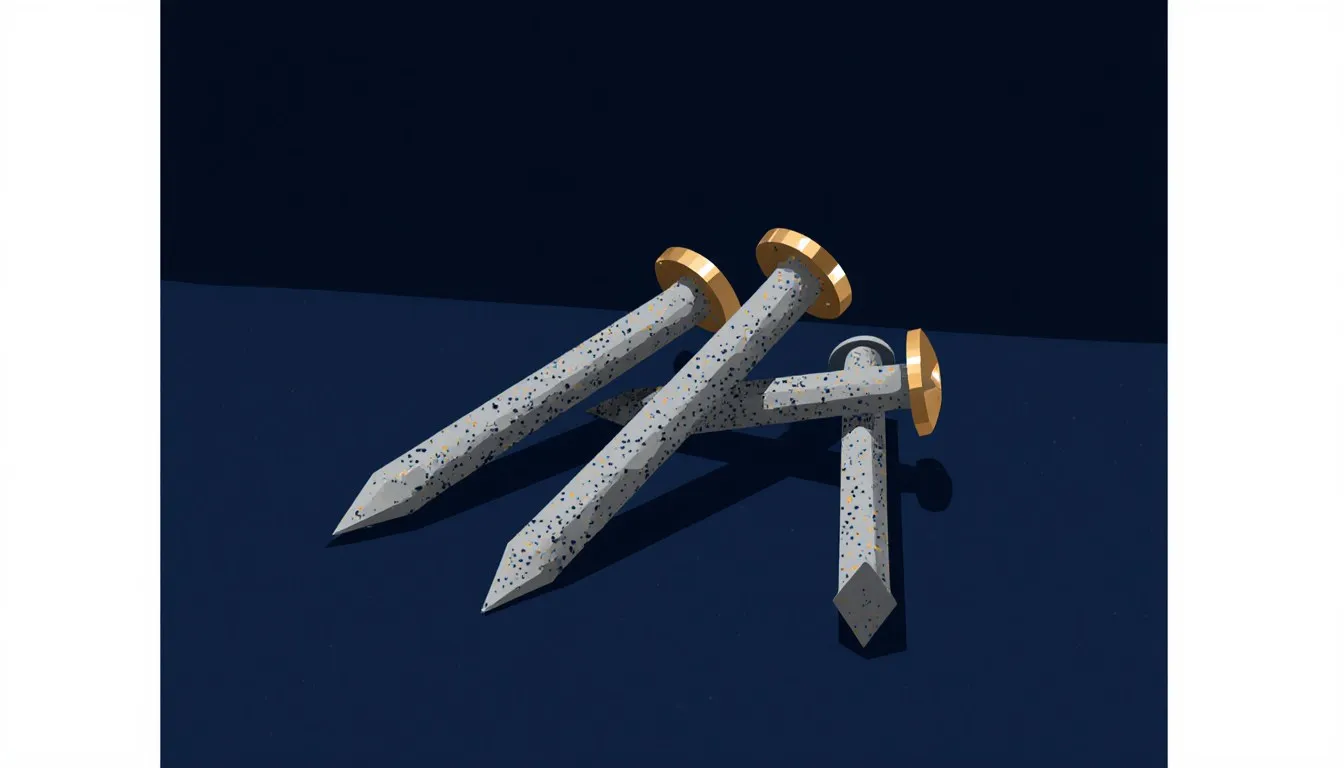 A small cluster of galvanized nails showing their rough, silvery-grey zinc coating