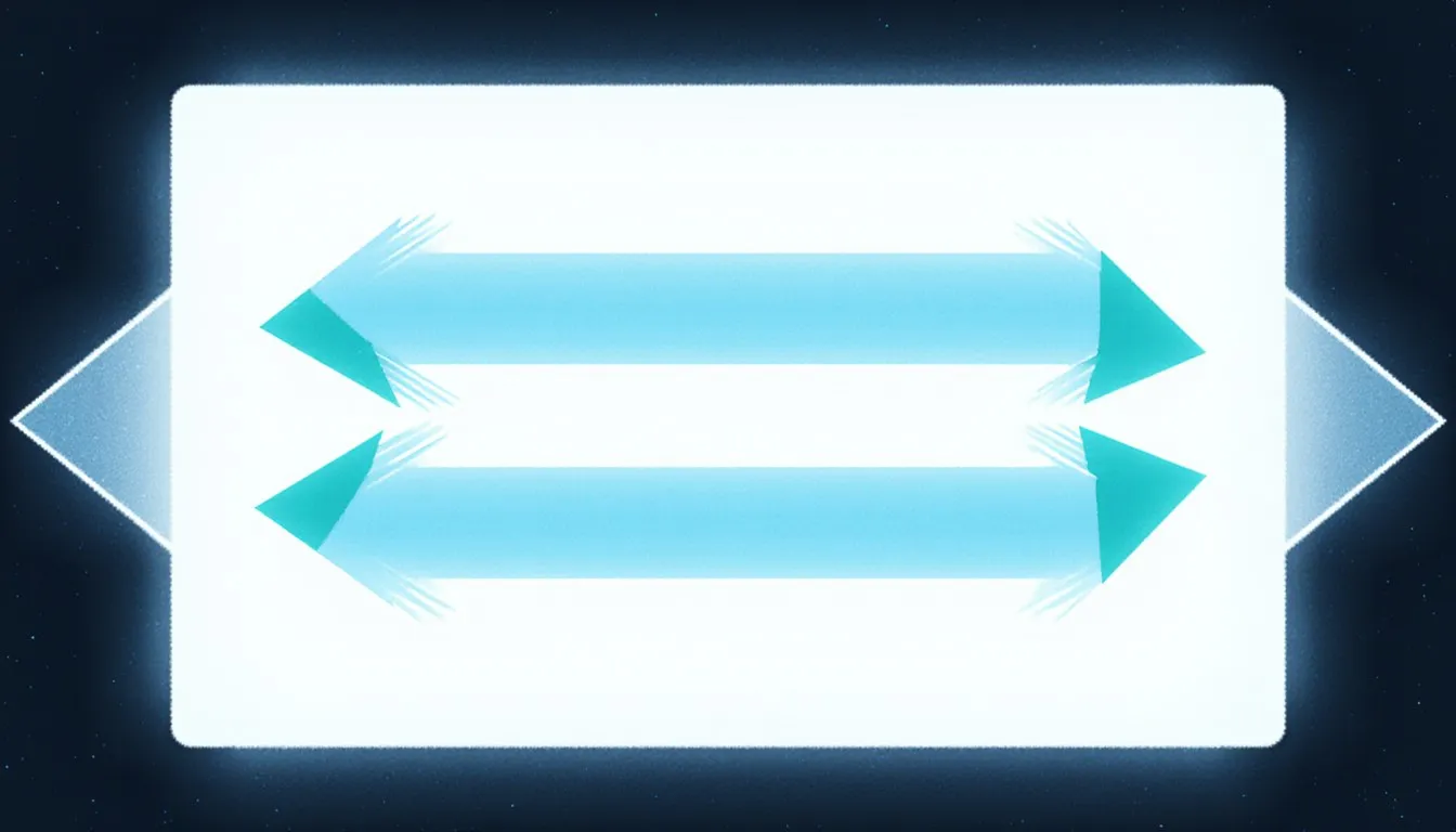 The Müller-Lyer illusion: two equal lines with inward and outward arrow fins appear different lengths
