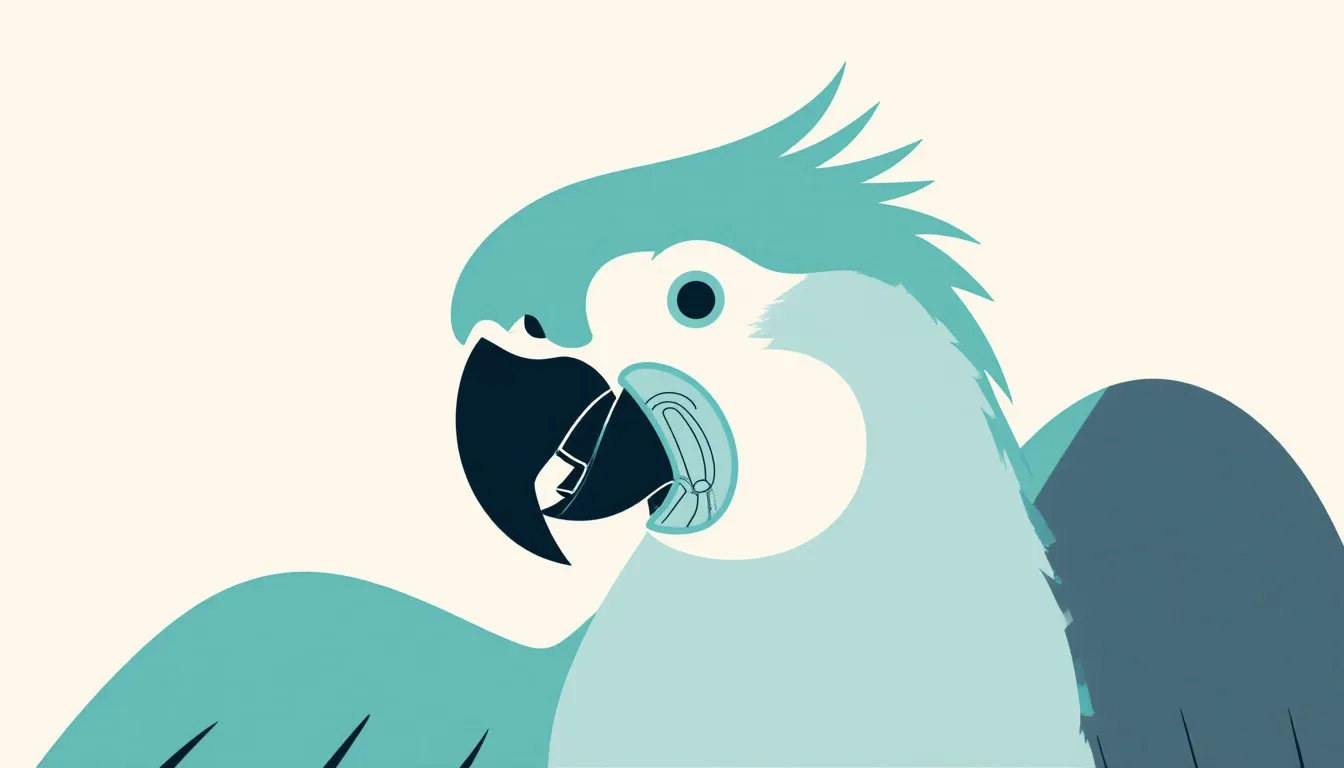A grey parrot calling out, its throat shown translucent to reveal the vocal organ beneath the feathers.