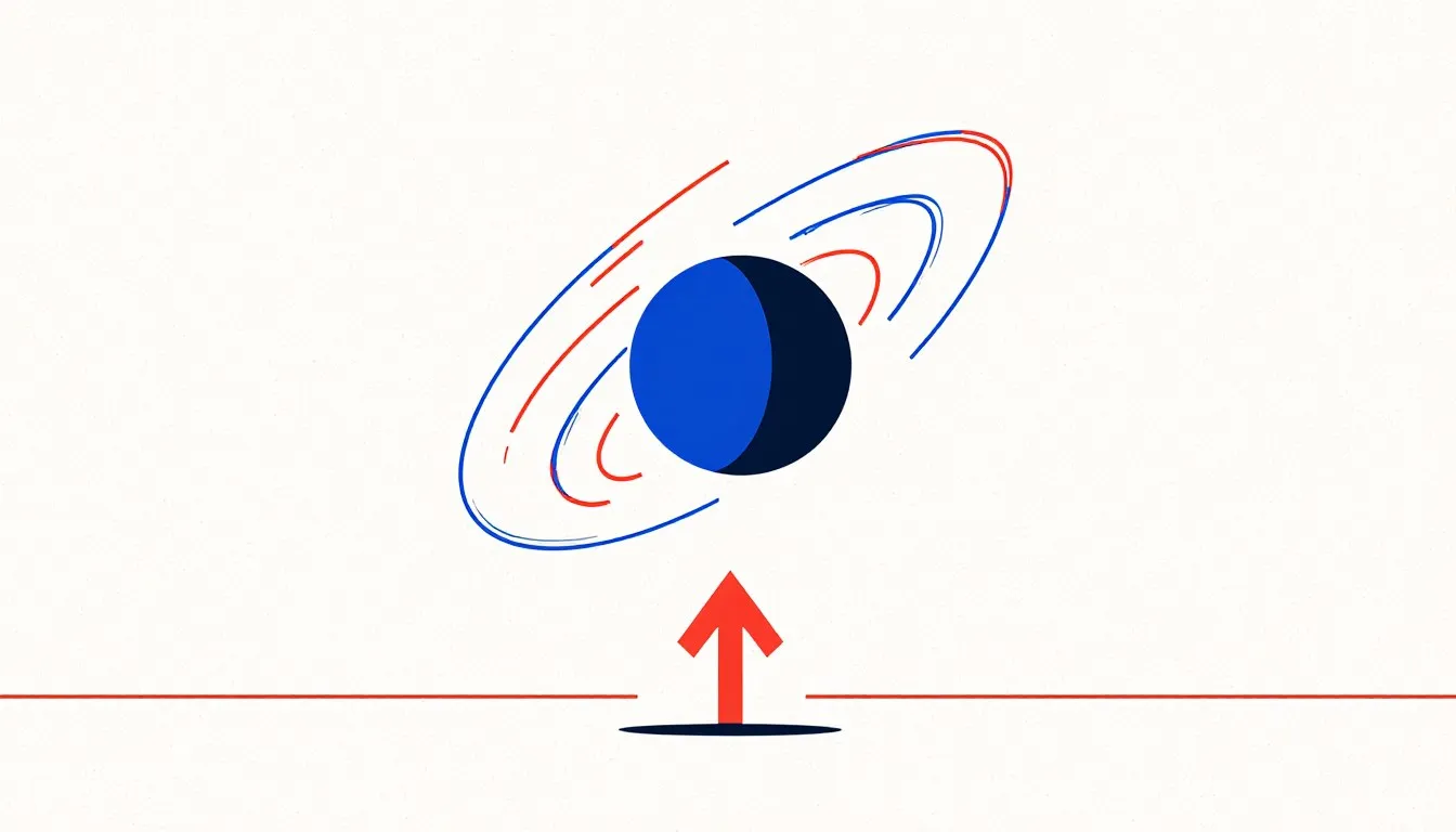 A falling sphere with curved airflow streamlines and an upward arrow showing the opposing force of air resistance.