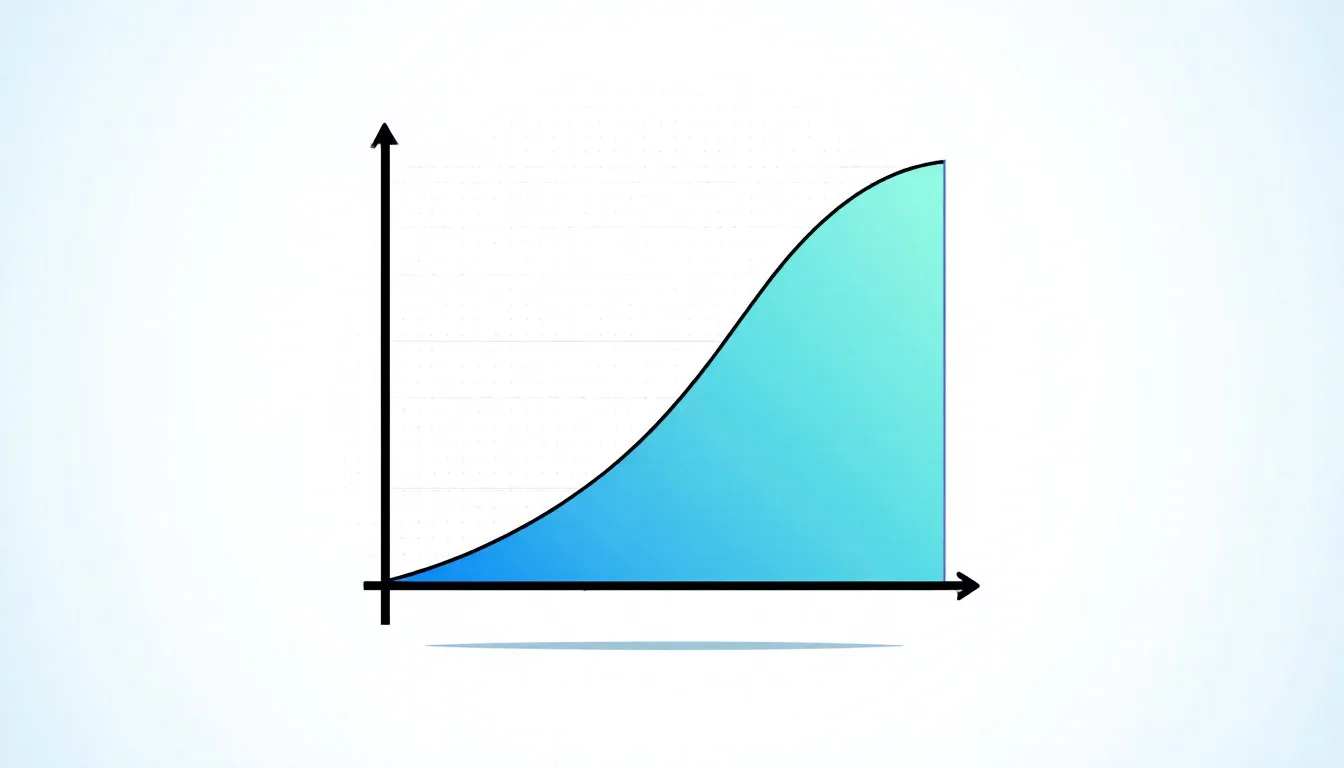 Graphic of a stress-strain curve with the area beneath it filled to represent a material's toughness