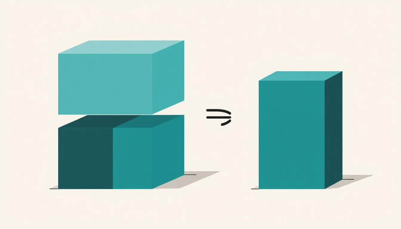 Graphic diagram of a fraction bar flipping into its reciprocal beside a solid block representing a whole number