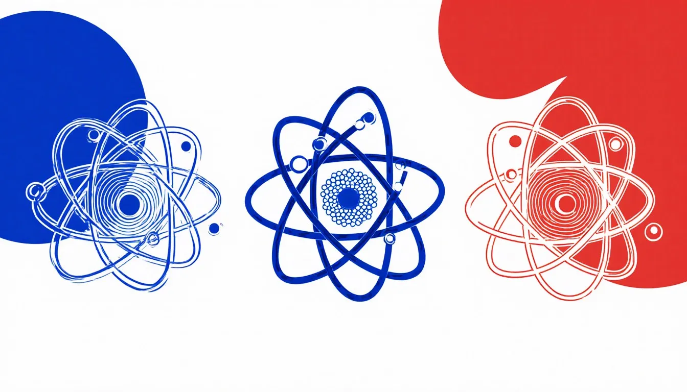 Three atom diagrams with matching electron shells but differently sized nuclei, representing isotopes of one element.
