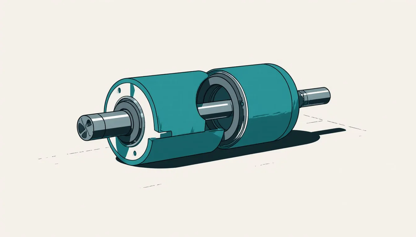 Cutaway illustration of a hydraulic cylinder showing the piston, rod, and seal rings inside the barrel
