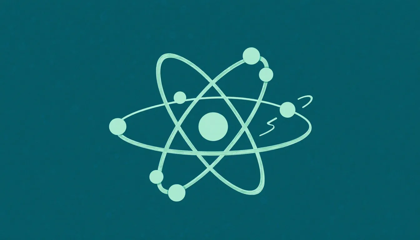 Stylized atom diagram with an electron breaking free from its outer orbit, illustrating ionization potential