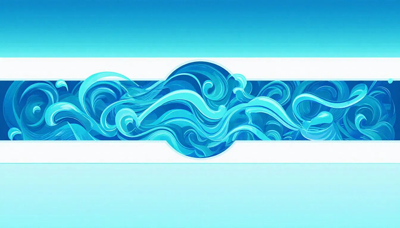 Bold illustration of fluid swirling into chaotic eddies inside a pipe, depicting turbulent flow in fluid dynamics.
