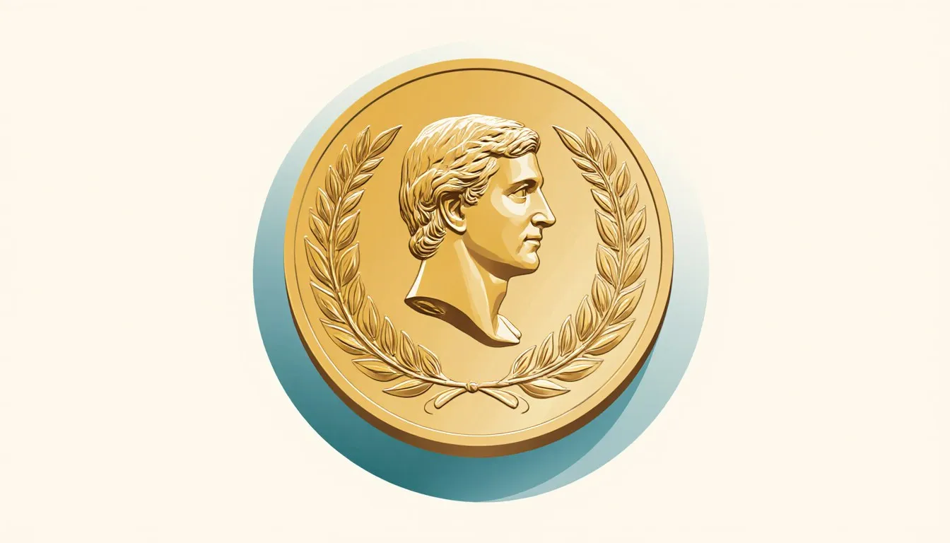 A gold Nobel Prize medal with a laurel-wreath border, representing the laureates in physiology or medicine.