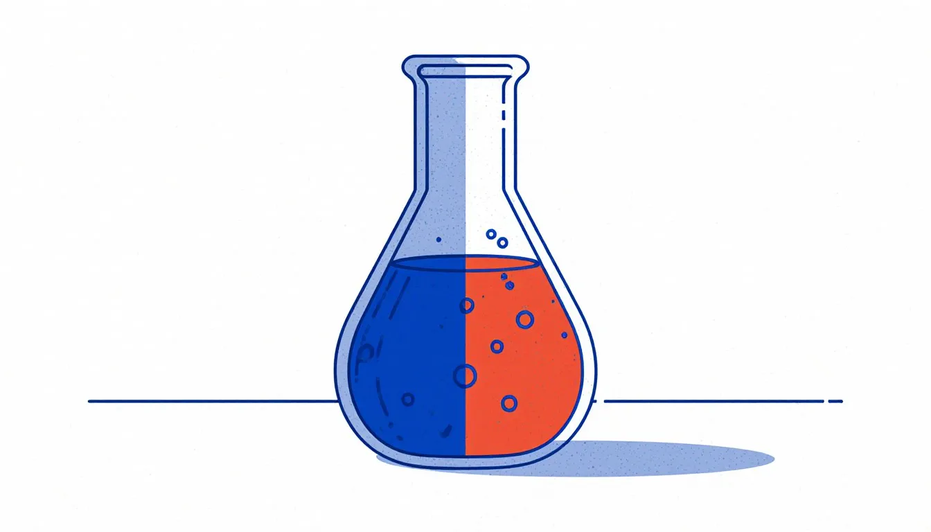 A laboratory flask holding a solution with dissolved particles, representing the concept of molarity in chemistry
