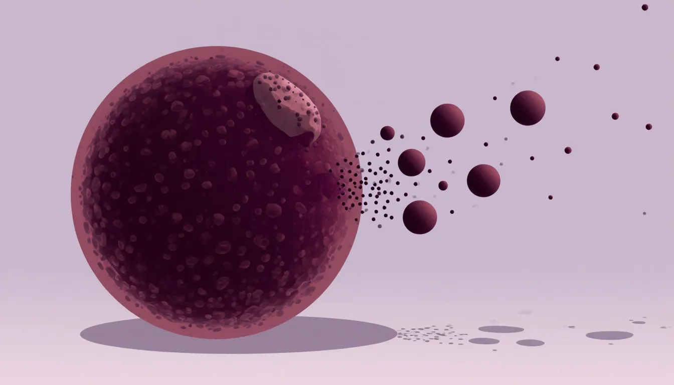 Illustration of spherical nanoparticles docking onto a human cell to deliver a drug payload, representing nanomedicine
