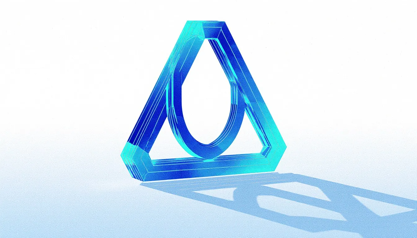 An impossible triangle illustration, a classic optical illusion shape with paradoxical geometry