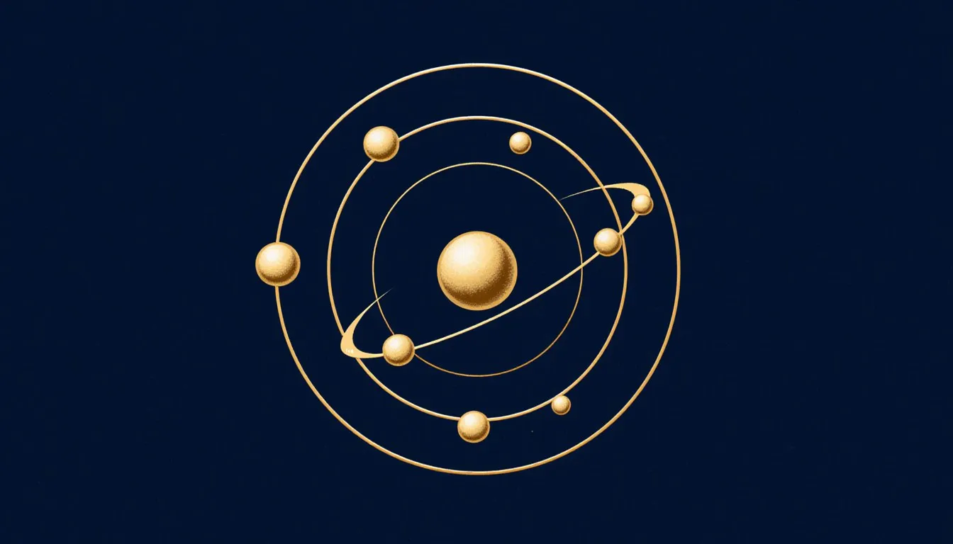 Stylized atomic model with a nucleus, electron shells, and one electron breaking away to signal ionic charge