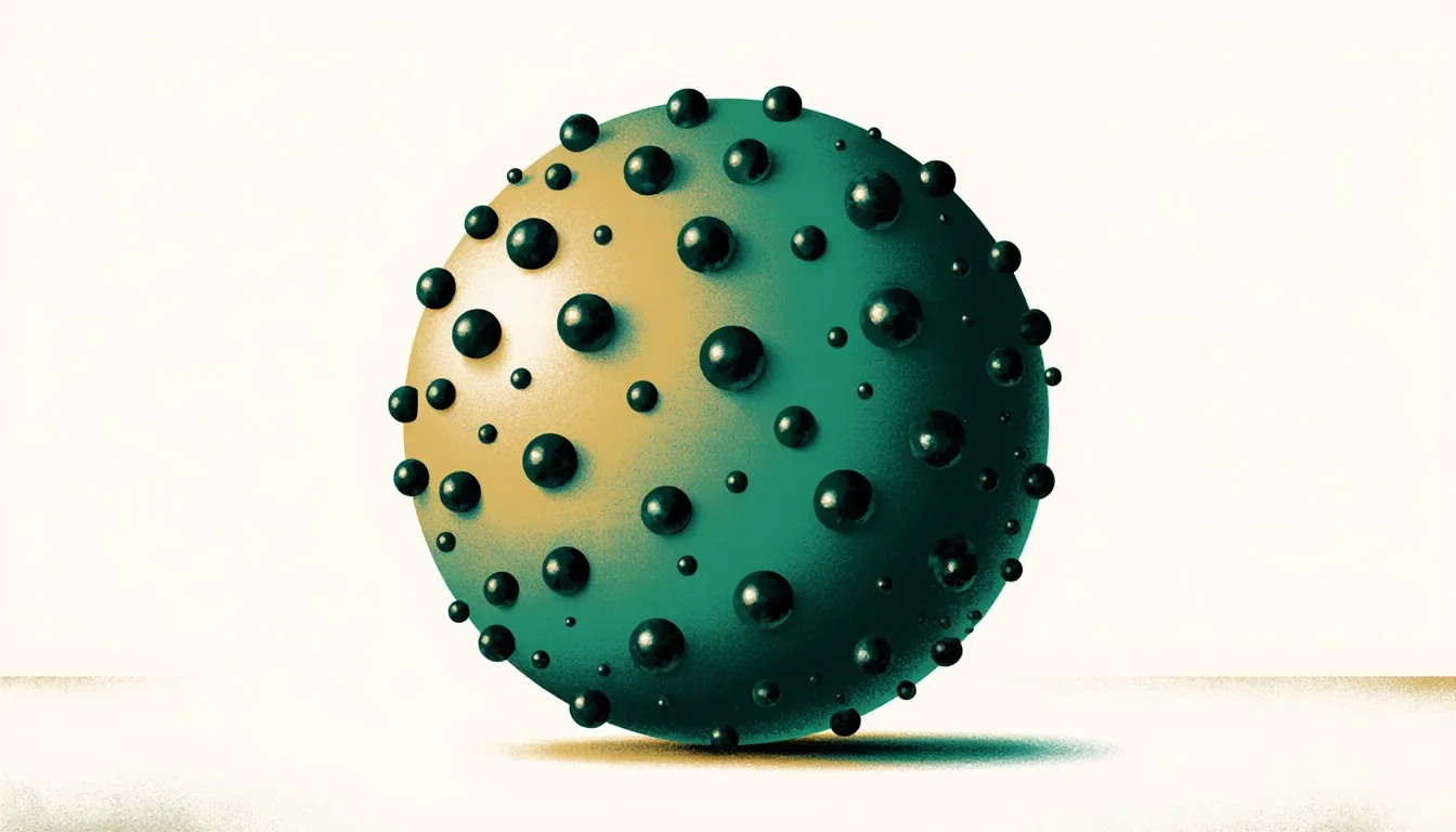 The plum pudding atomic model, showing small electron particles embedded within a sphere of positive charge