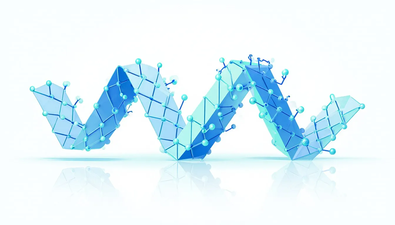Stylized zigzag molecular chain representing the repeating structure of polypropylene polymer