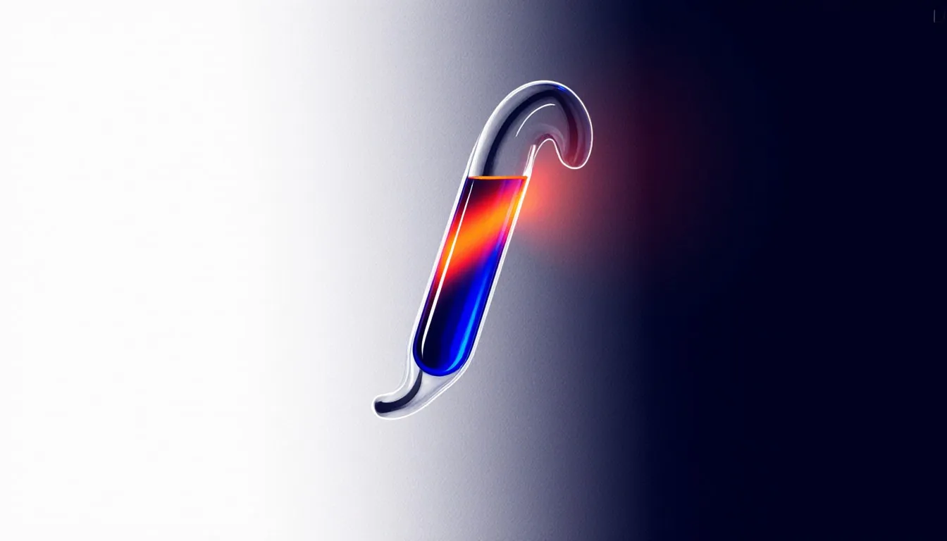 A curved glass tube glowing orange-red, illustrating the light emitted by electrified neon gas