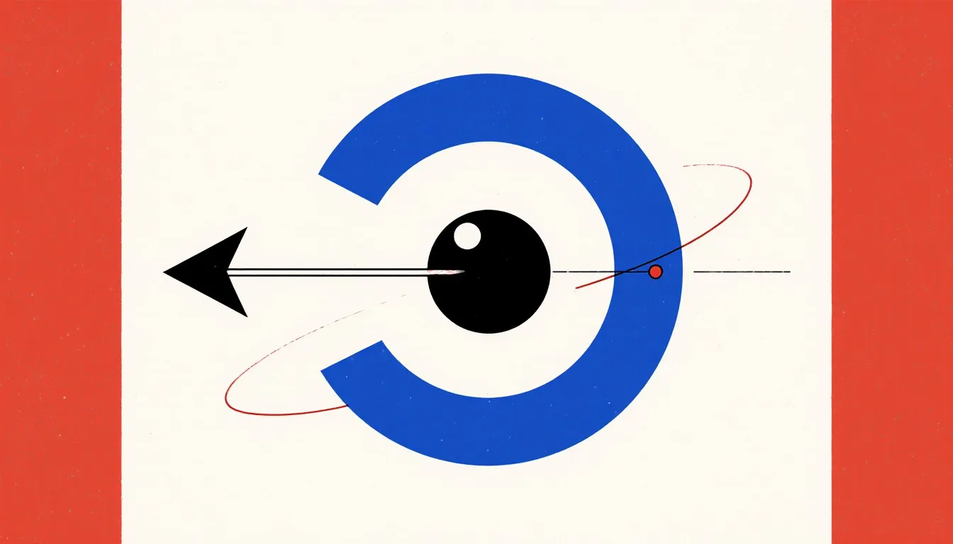 Sphere on a circular path with an arrow pointing inward toward the center, illustrating radial acceleration
