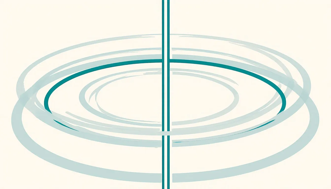 A straight wire encircled by concentric rings representing the magnetic field it produces
