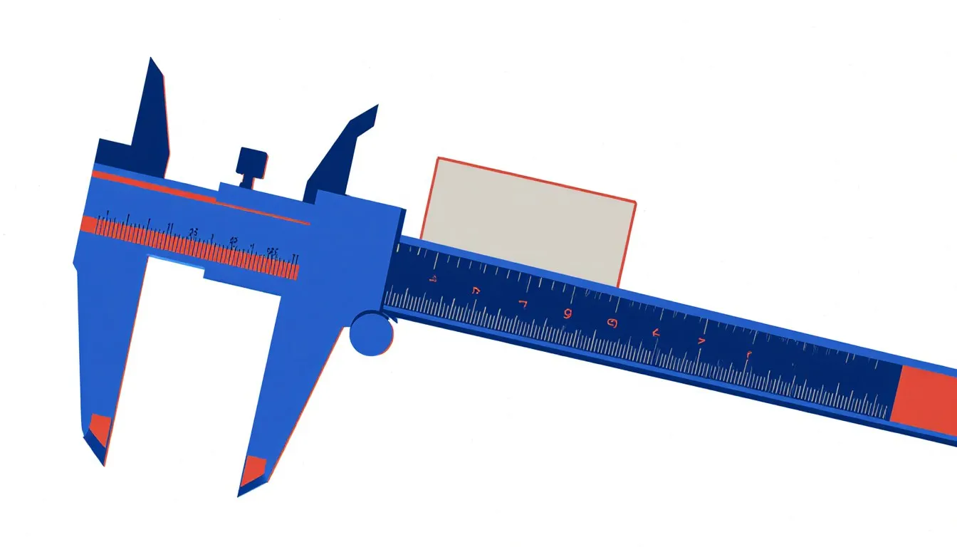 A vernier caliper with graduated tick marks fading from bold to faint, representing precision in significant figures.