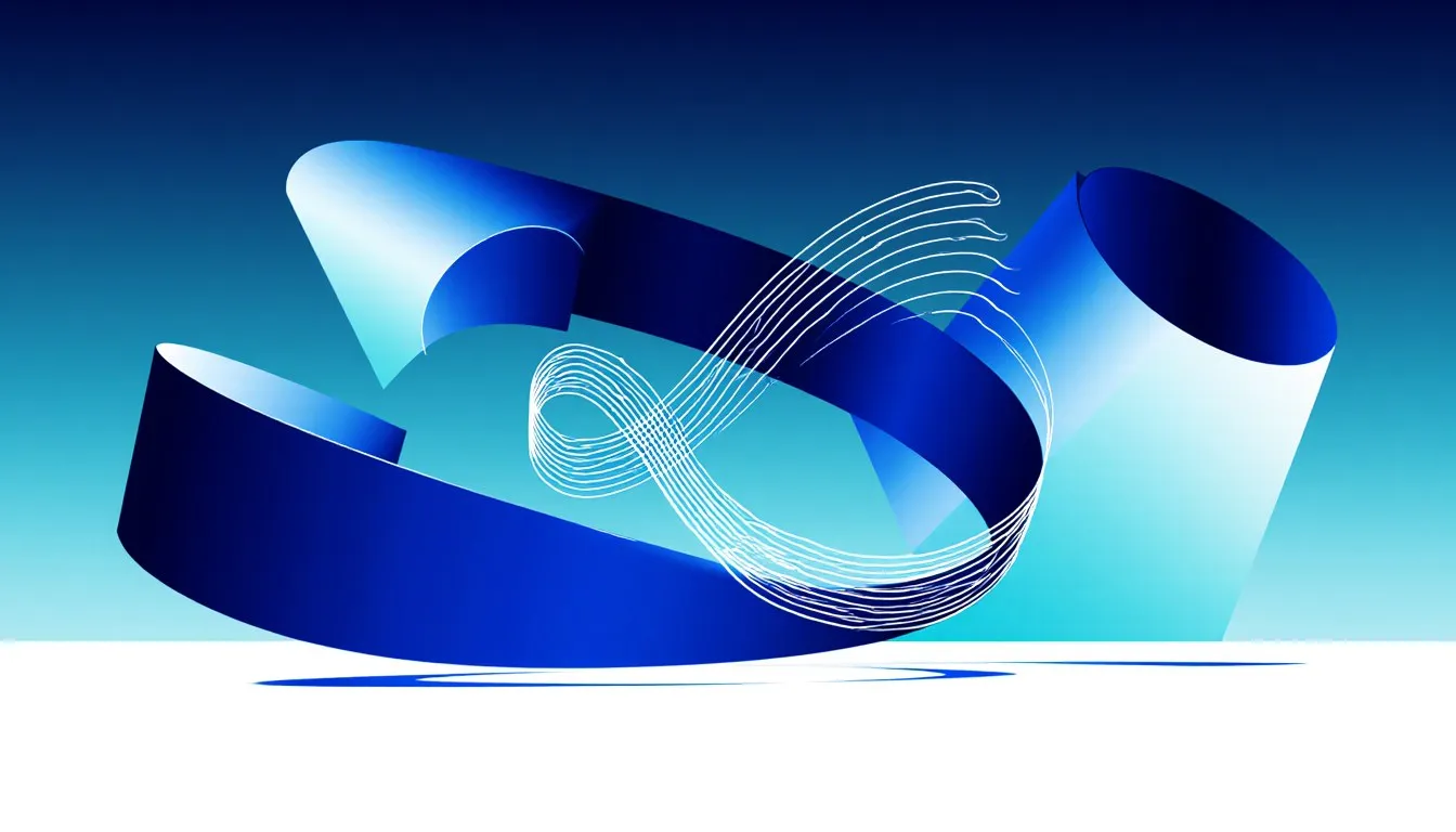 A glowing vibrating string loop encircled by folded, interlocking geometric dimensional surfaces