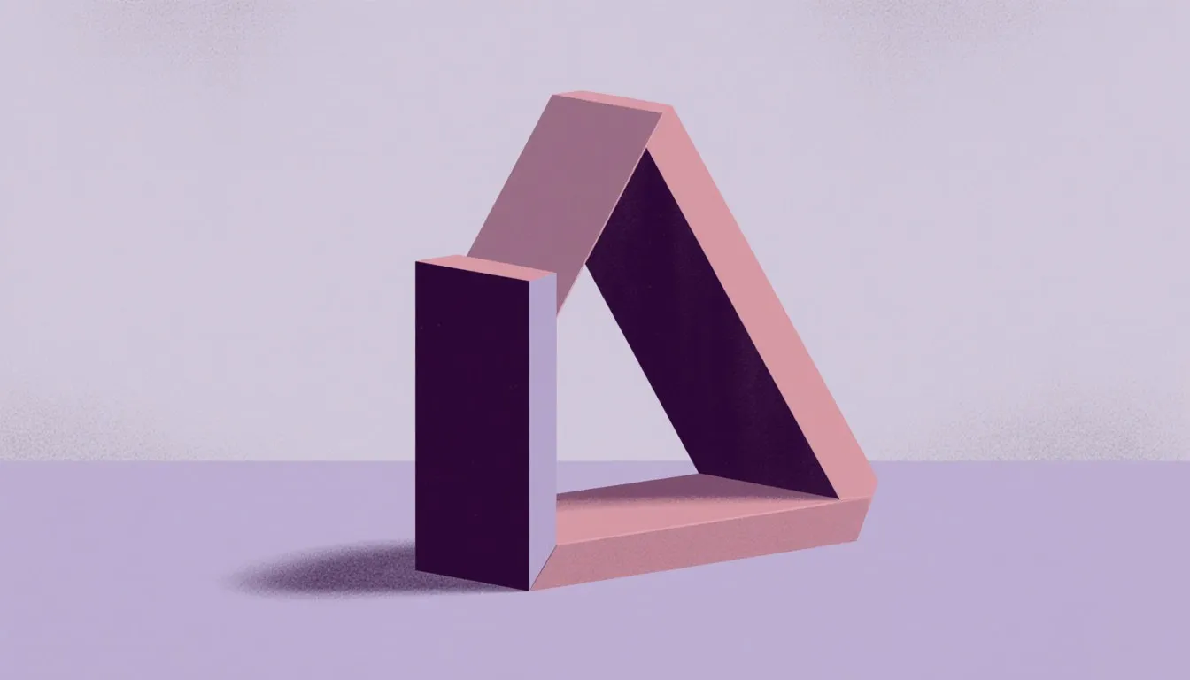An impossible triangle, a classic geometric optical illusion