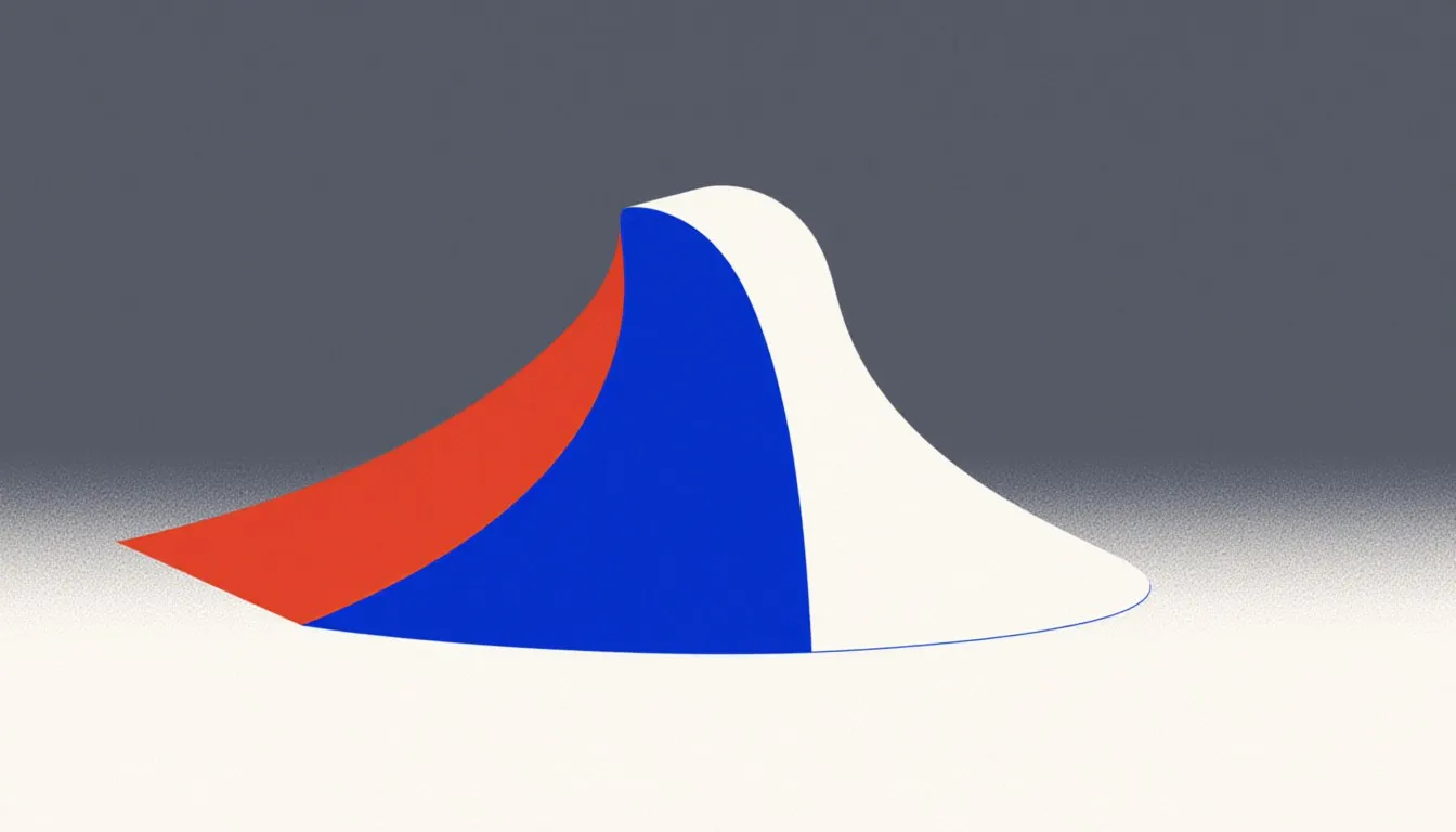 An asymmetric bell curve with a long tail, illustrating a skewed statistical distribution