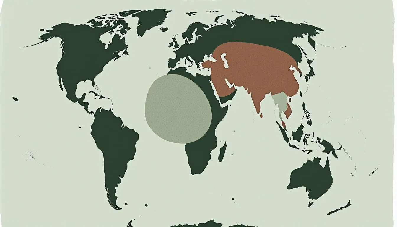 Illustrated continent overlaid with overlapping shapes representing cultural regions crossing national borders