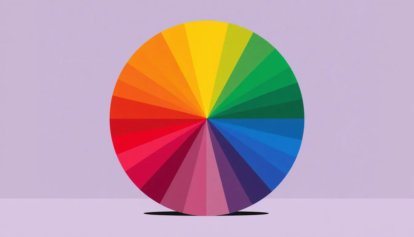 A circular wheel divided into wedges showing the visible color spectrum arranged in sequence around the ring