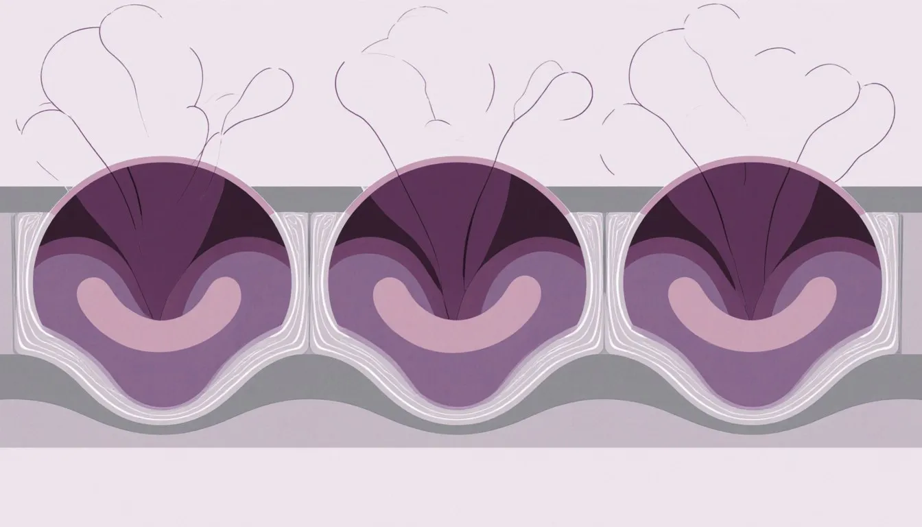 Illustration of convection cells shown as looping bands of rising and sinking material within a layered cross-section