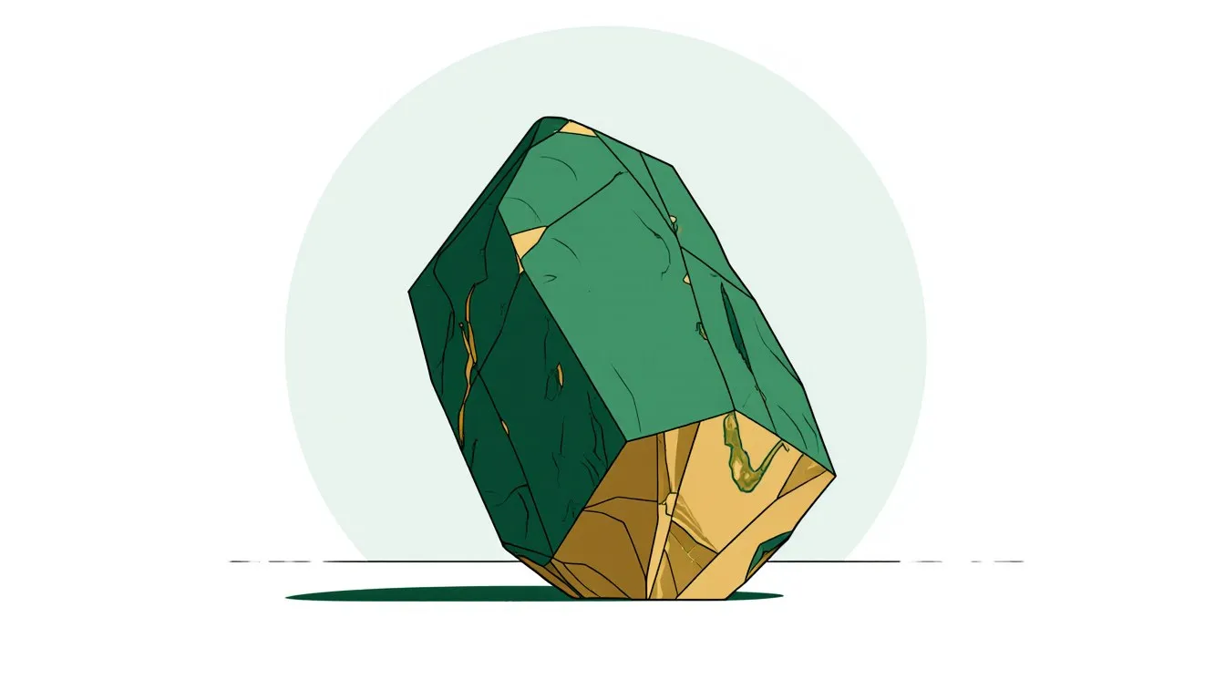 A large jagged chunk of raw crystalline sulfur rock, illustrated as the article's central subject
