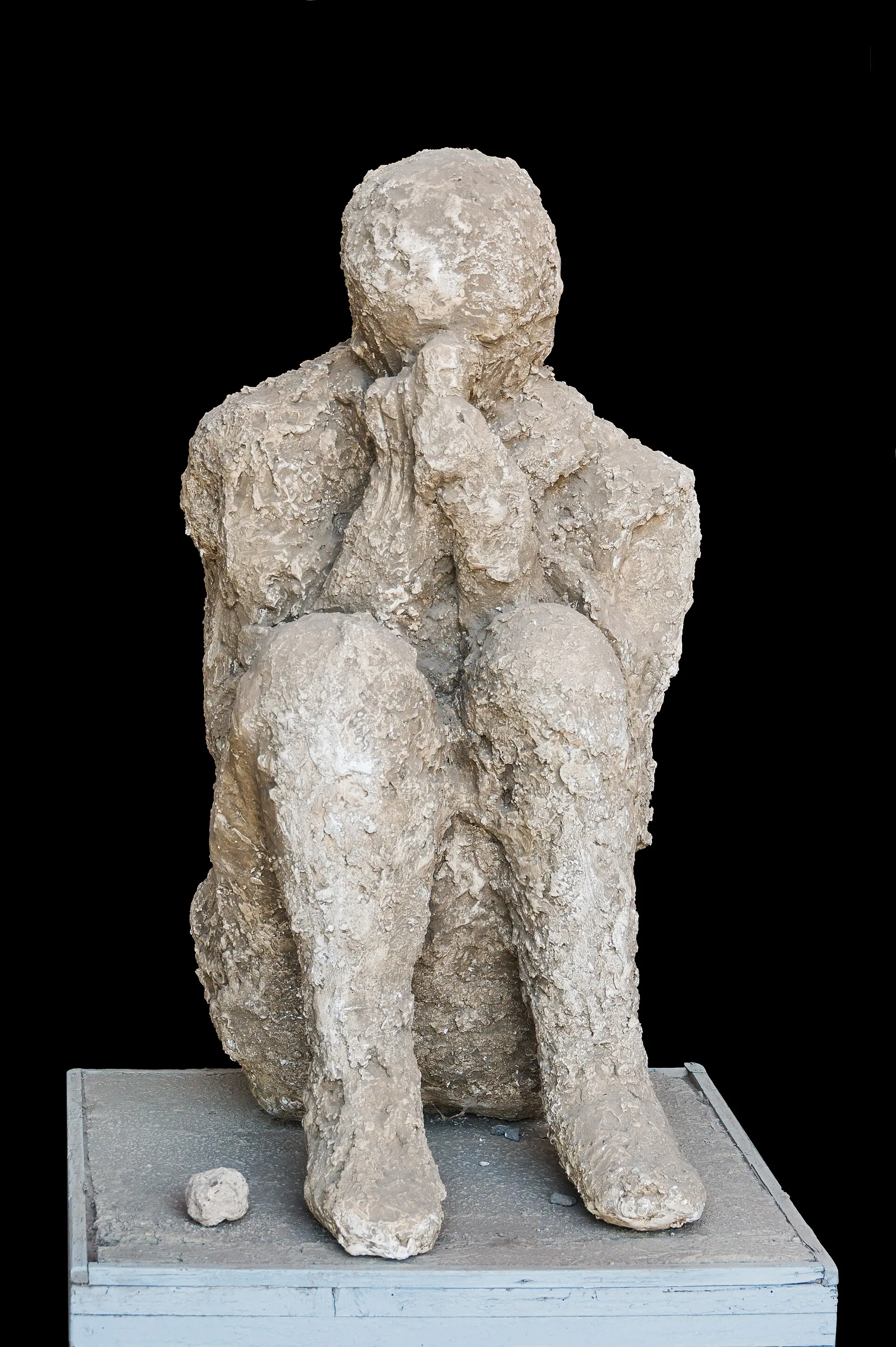 Plaster cast of a Vesuvius victim preserved at Pompeii